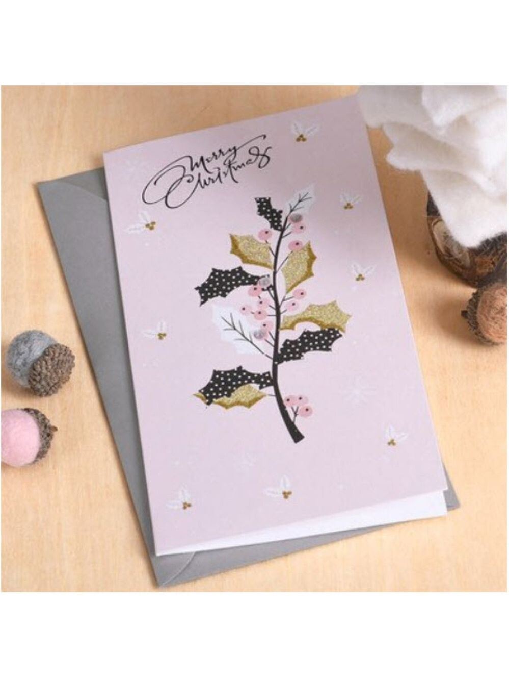 Merry Christmas Holly Berry greeting cards